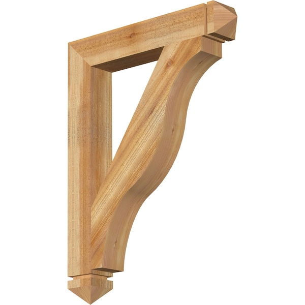 Ekena Millwork Funston Arts & Crafts Rough Sawn Bracket, Western Red Cedar, 4"W x 26"D x 34"H BKT04X26X34FST03RWR - main